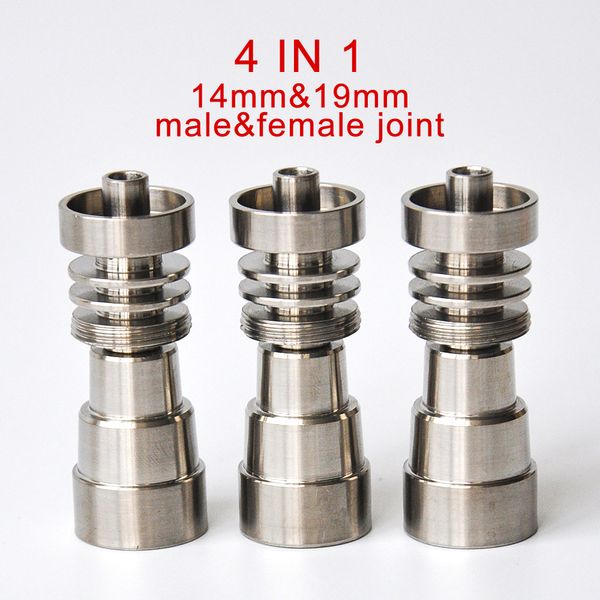 4 em 1 unha de titânio 14mm19 mm articulação feminina masculina gr2 unha de titânio para tubo de água de vidro