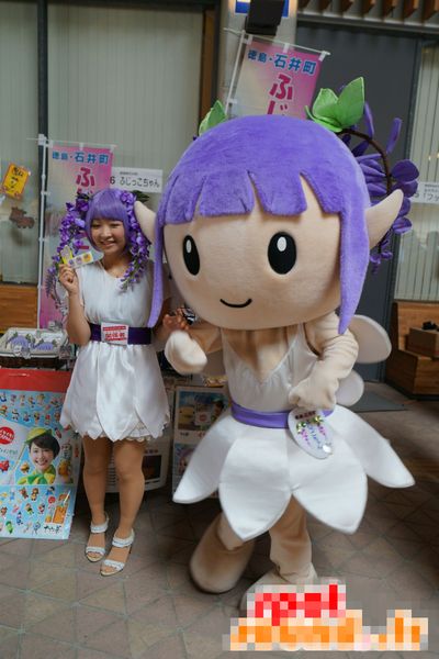 Custom Purple Hair Flower Girl Mascot Costume Character