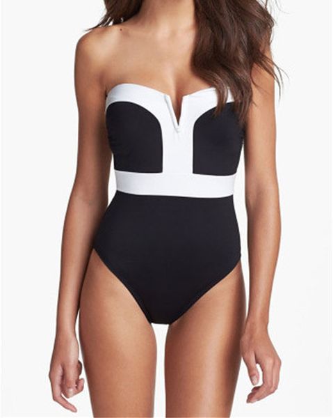 

2018 vintage girl push up pinup bikini monokini swimsuit bathing suit high waist bra swimwear womens, White;black