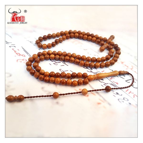 

islam muslim rosary beads 99 prayer beads natural palm fruit kuka tasbih charm bracelet 5-7mm specifications, Black