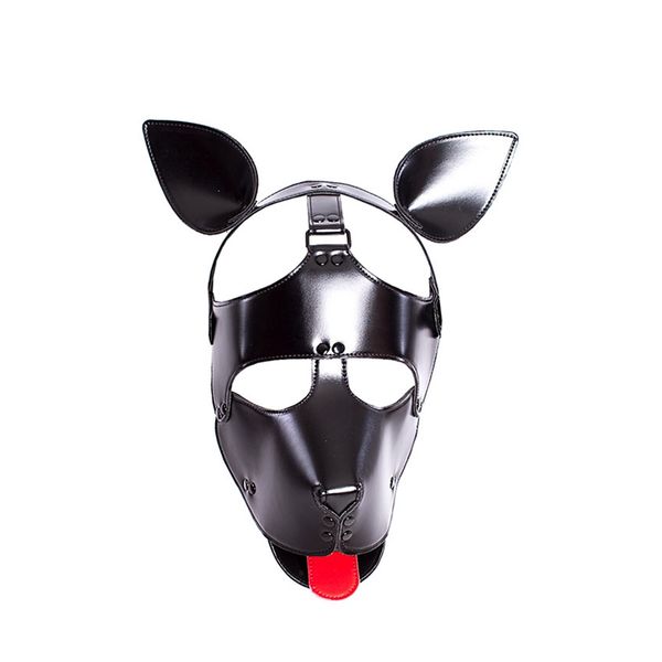 

New Design Dog Shape Muzzle Puppy Mask with Head Bondage Hood for Male Female Fetish BDSM Sensual Play Costume Mask Zentai Gimp Slave