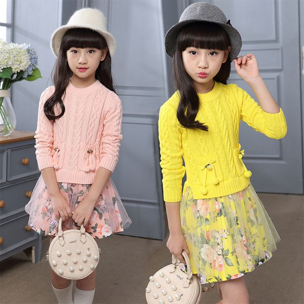 

girl sweater 2018 autumn winter kids sweater dress for girls 4 6 8 10 12 year teenage baby girl winter clothes christmas, Blue