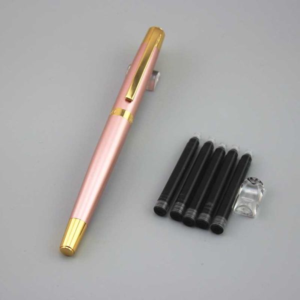 

dkw brand fountain pens metal stainless steel pen school office stationery writing materials business gift send 5 ink sac 025