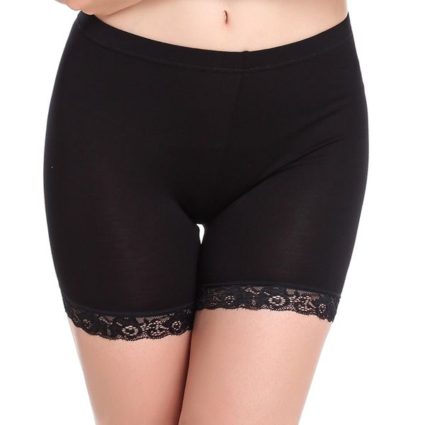 

wholesale-modal summer lace edge women's safety trousers pants, Black;pink