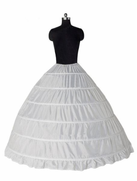 Balo 6 Hoop Petticoats Renderskirt Dolu Gelinlik Aksesuarları için Tam Crinoline