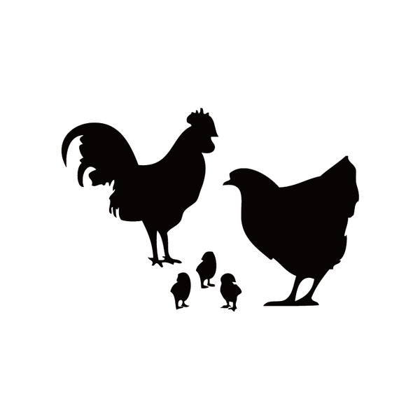 

14*20.5cm cute chicken family car sticker cartoon animal vinyl car decal