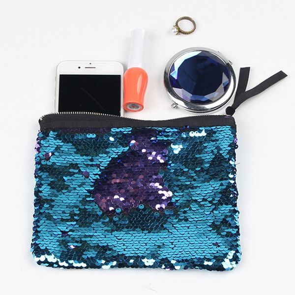 

новые женщины doule сторона блестки сумочка bling bling сумка для пляжа русалка косметическая сумка туалетных принадлежностей сумка