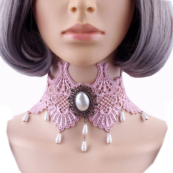 

luxurious adjustable length pink lace bridal necklace with pearls brooch bridal jewelry bridal accessories ing, White