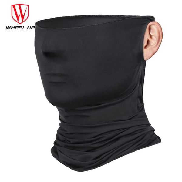

wheel up hanging ear cool cycling mask half face bandana bicycle facemask bike sportswear sport head scarf, Black