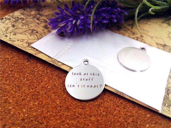 

40pcs--"look at this stuff isn't is neat"stainless steel charms more style for choosing diy charms pendants for necklace, Bronze;silver