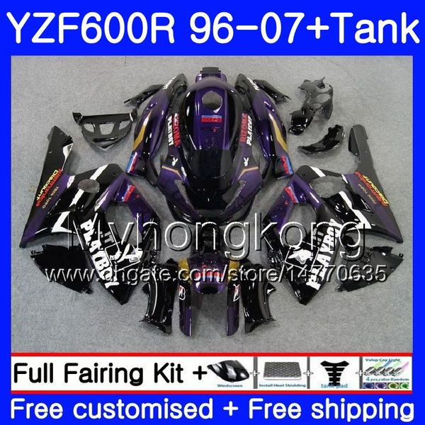 Corpo + Tanque Para YAMAHA Thundercat YZF600R 96 97 98 99 00 01 229HM.20 YZF-600R YZF 600R 1996 1997 1998 1999 2000 2001 Carenagem quente preta roxa