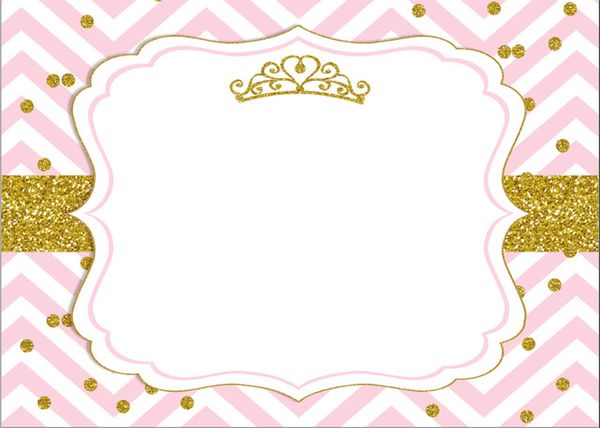 2020 7x5ft Pink Chevron Gold Coins Crown Baby Shower Custom Photo