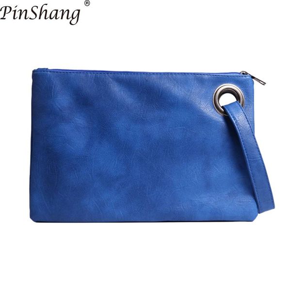 

pinshang simple handbag retro clutch bag fashion large capacity women leather handbag zipper envelope package bags women zk50