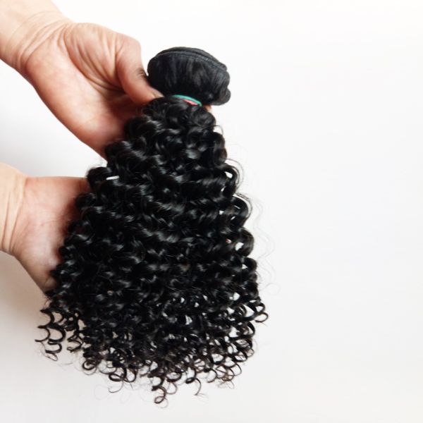 

brazilian virgin human hair weft 3bundles afro kinky curly 8-18inch novelty beautiful european mongolian indian remy hair factory wholesale, Black