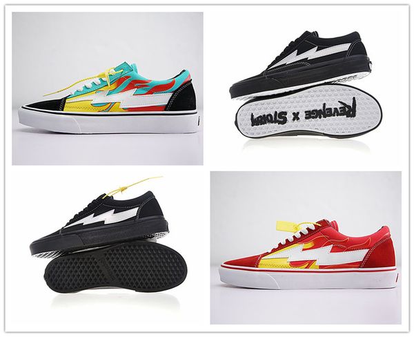 

2018 Оригинал месть х шторм всплывающие магазин 3 молнии пламя повседневная холст обувь дизайнер Zapatillas старый Skool 3S мода женщины мужчины кроссовки