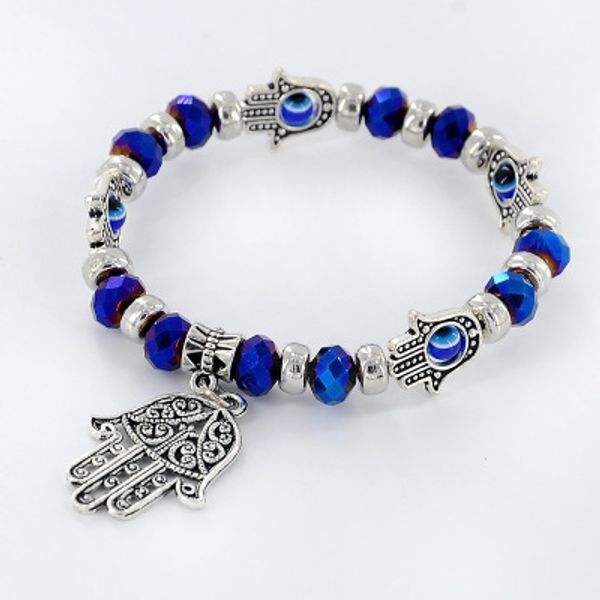 

bead charm bracelet jewelry fatima palm evil eye acrylic bead bracelets women and men jewelry wholesale dhl free, Golden;silver