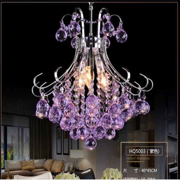 Led 40 50cm K9 Chandelier Crystal Ceiling Lights Clear Purple Red