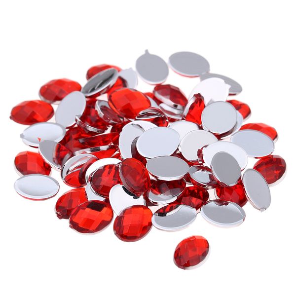 

13x18mm 500pcs oval gems flatback earth facets craft art diy gems acrylic rhinestone strass high shine nail art stones, Silver;gold