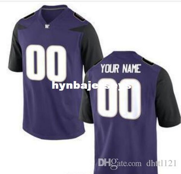 

men women youth/kid washington huskies personalized/customized college jersey black white purple jersey drop shippin, Black;red
