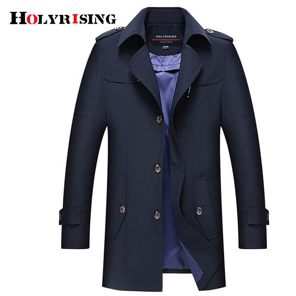 

holyrising men trench coat long windbreaker turn collar overcoat thin trenchcoat casual windproof outwear mens jackets 18541-5, Tan;black