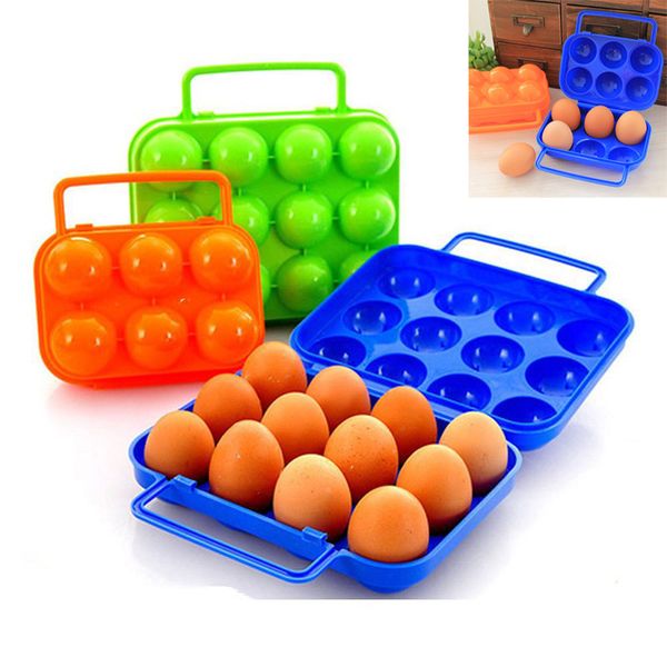 

12 egg and 6 egg storage box portable carry plastic egg container holder case folding basket for outdoor travel picnic organizer hh7-922