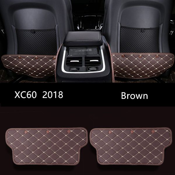 Leather Black Car Seat Backrest Anti Kick Pad Brown Car Interior Anti Dirty Mat Protection Pad For Volvo Xc60 2018 Interior For Car Interior For Cars