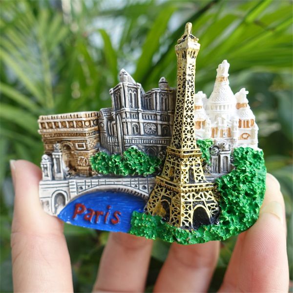 

world travel souvenir paris london fridge magnets 3d eiffel tower arc de triomphe magnetic stickers home decoration