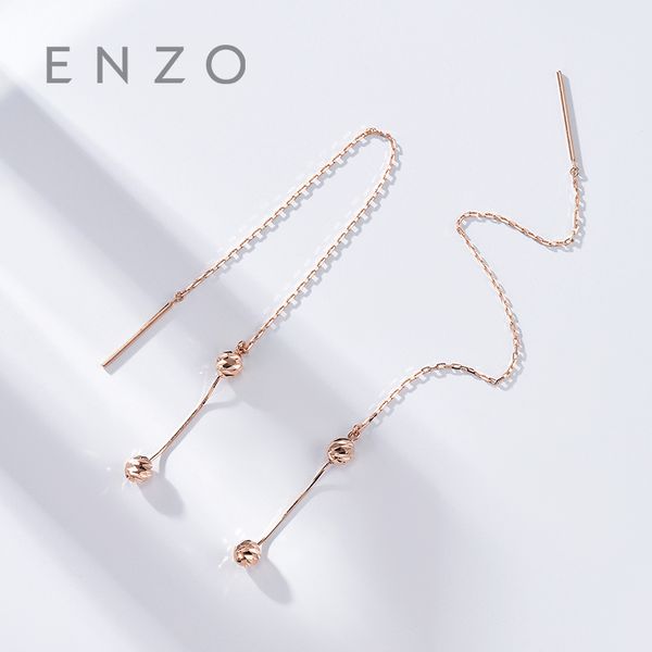 

real 18k rose gold jewelry ball earring women miss girls gift party female ear wire drop earrings solid good classic, Golden;silver