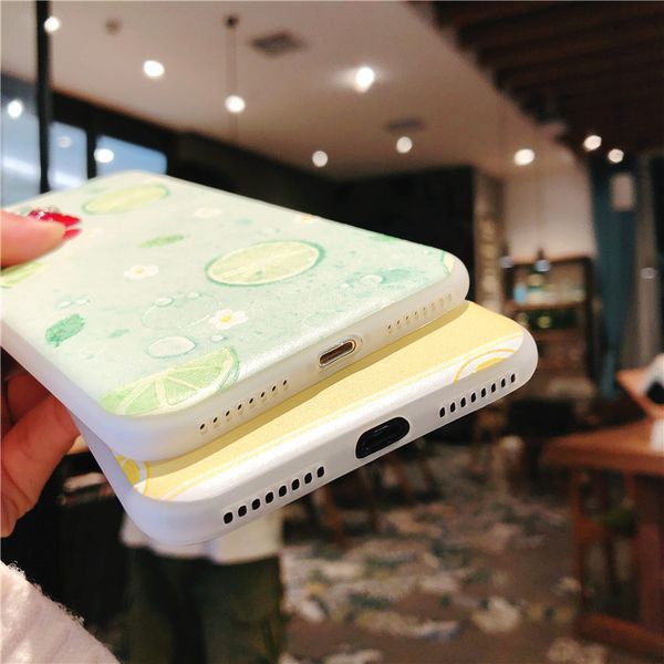 

2018 fast shipping luxury phone case cover ultra slim soft tpu lemon watermelon fruit phone case for iphone x tpu cases