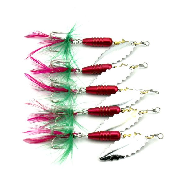 

5шт ложки рыболовный набор / набор для форели spinner / 8.5g ива лист блестки металла