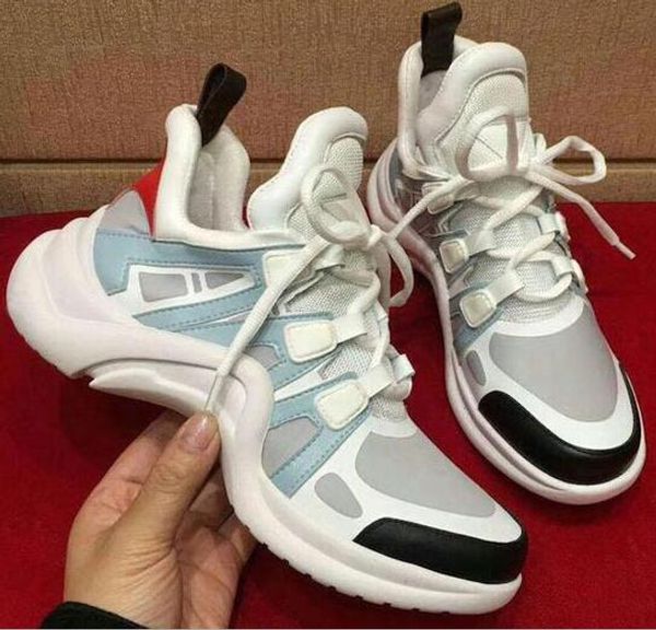 

2018 New Arc-light Sneakers Designer 10 Color Low Top Genuine Leather Trainers Boots Luxury Men Women Runner Shoes size EU35-44