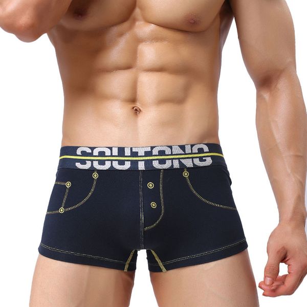 

men boxers cotton men underwear male underpant male panties shorts u convex pouch nightwear trunk boxers, Black;white