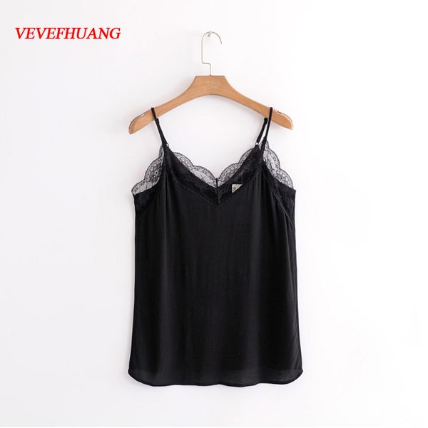 

summer new vest woman clothes pure black wave pattern lace camisole small vest female elegant party bodycon feminine vestidos, White