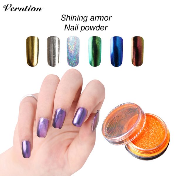 

verntion shining mirror effect nail glitter acrylic powder nail art rubbing mirror powder golden uv gel chrome pigment, Silver;gold