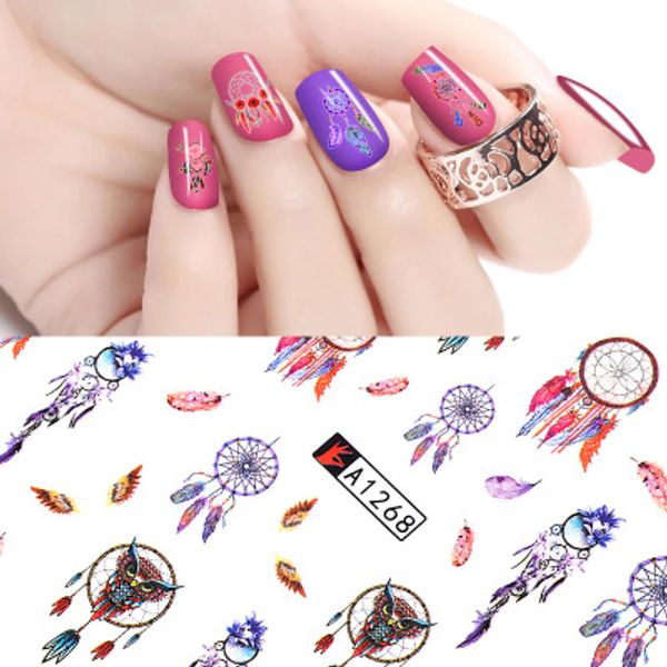 

nu-taty dreamcatcher nail watermark sticker japanese and korean 12spcs/set tools nail sticker, Black