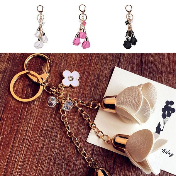 

Keychains for Car Keys Men Couples Lovers Gifts Women Handbag Wholesale Rose Flowers Pendant Keychain Crystals Charms Set Souvenirs Mixed