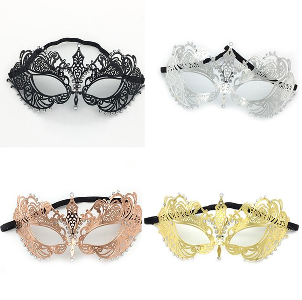 

luxury masks masquerade ball halloween costumes mardi gras party mask for women shiny metal rhinestone venetian evening prom mask