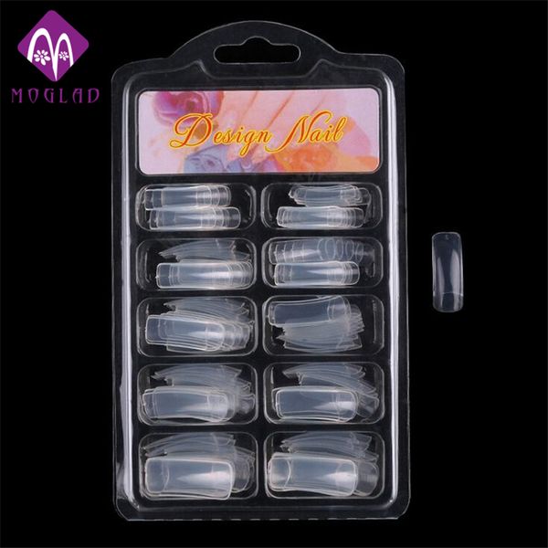 

moglad 100pcs box package salon nail tips full cover half cover false nails uv gel sticker salon design manicure tools, Red;gold