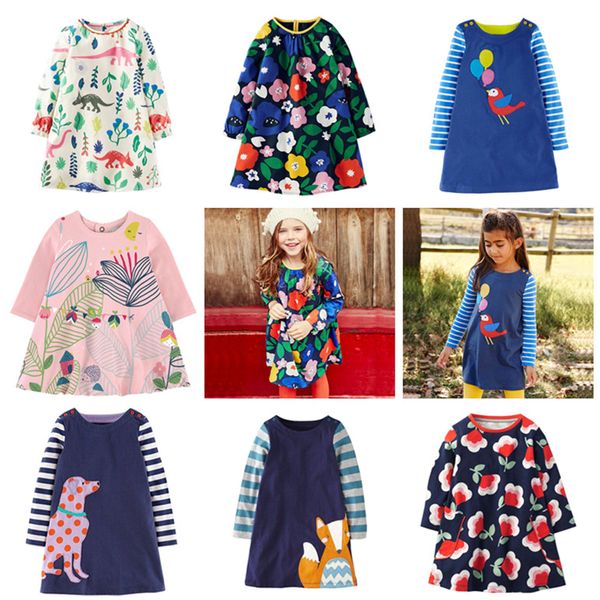 Abiti per neonate a fiori caldi 2018 Abiti per bambini in cotone autunno primavera per vestiti per ragazze Jersey Abbigliamento per bambini Abito da principessa per bambini