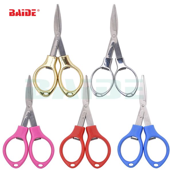 Venda quente portátil Folding Scissors Mini Folding Viagem Tesoura, tesoura de aço para casa ou 100pcs DIY / lot