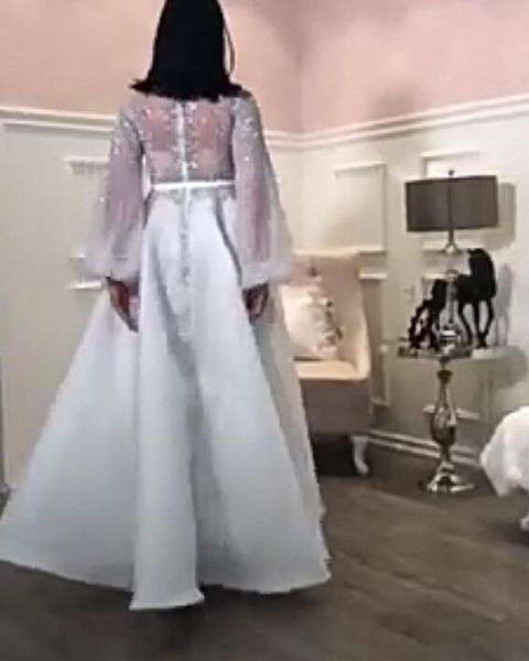 

evening dress long dress white a-line jewel long sleeve organza beaded pearls prom dresses cocktail party dresses evening dresses, Red