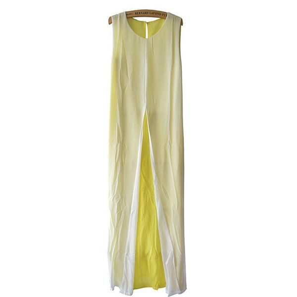 

european and american chiffon dress, split coloured dress, dress 1227, Black;gray