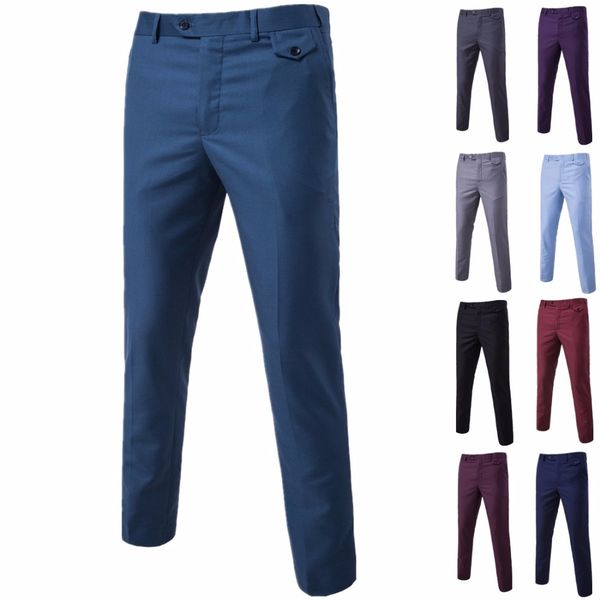 

2018 selling full length pant only men pant only straight spring and summer male classic business casual trousers, Black