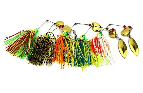 

lenpaby 5 pcs lures fishing hard spinner lure spinnerbait buzz bait jig spoon bait pike bass 16.3g/0.57oz