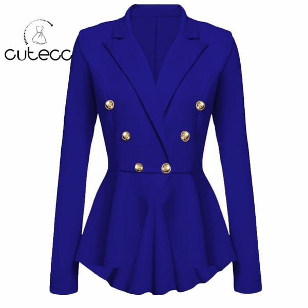 Großhandel Frauen Schößchen Schlanke Rüschen Asymmetrische Saum Blazer Jacke Mantel Langarm Zweireihig Dame Business Office Tragen Blazer Tops Großhandel Frauen Schößchen Schlanke Rüschen Asymmetrische Saum Blazer Jacke Mantel Langarm Zweireihig Dame Business Office Tragen Blazer Tops