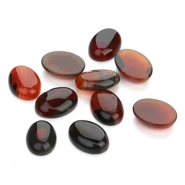 

10*14/13*18/18*25mm oval agate loose cameo cabochon beads natural stone cabochon setting supplies for craft jewelry making f5001, Black