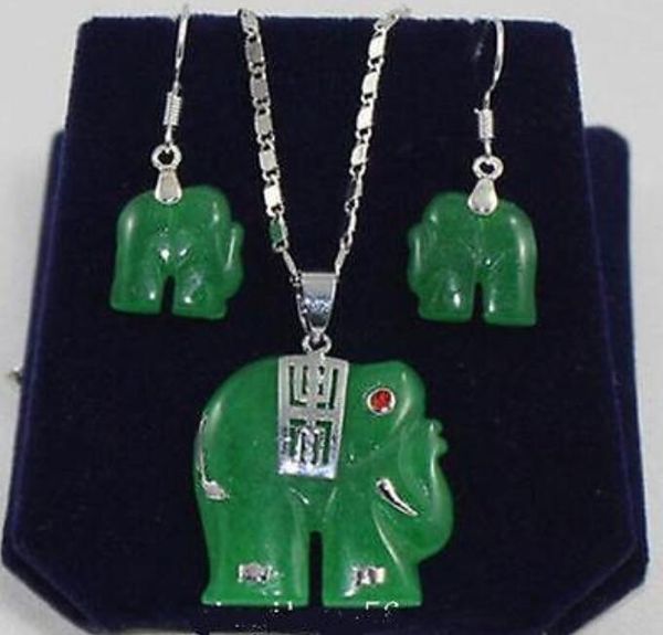 

natural charming green stone necklace ring earring jewelry sets, Black