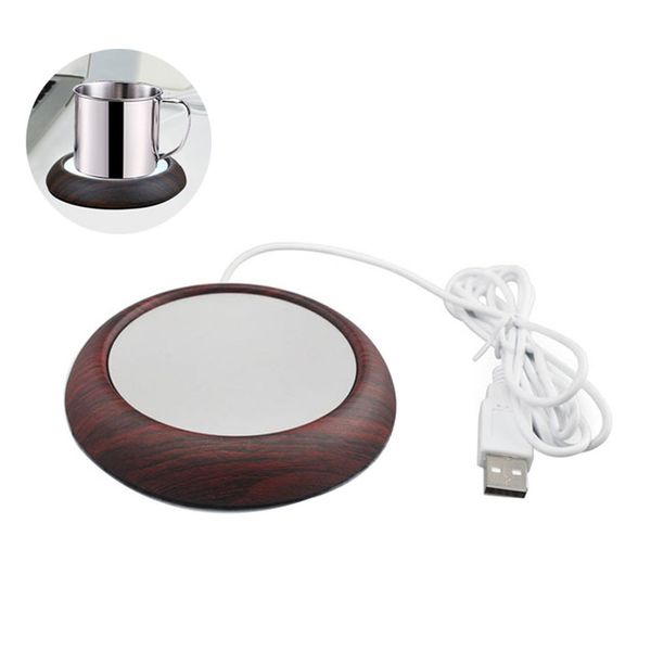 1X Usb Holzmaserung Tassenwärmer Wärme Getränkebecher Matte Büro Tee Kaffee CL