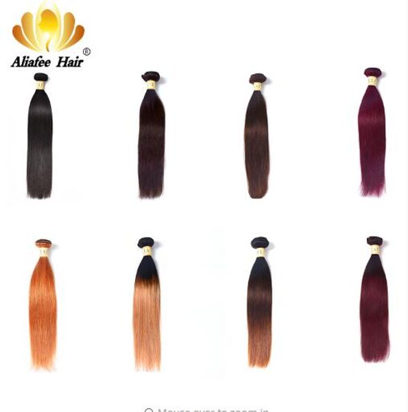 

hair brazilian weave bundles straight ombre hair bundles #1b#2/#4/#99/#27 non remy 8"-30" 100% human hairs extension, Black