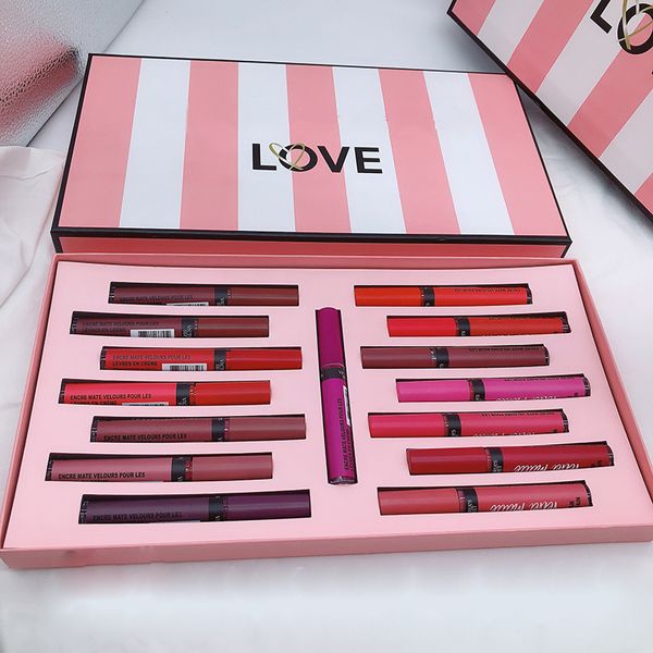 

Newest Velvet Matte Cream Lip Gloss Set Liquid Lipstick 15 Color Long-Lasting Moisture Lipgloss Makeup Kits